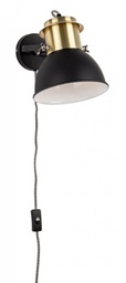 [B0827245] Lampada da parete ottone-nero D.19x30