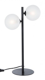 [B0826449] 2x Lampada tavolo 31x17.5x54h nero 2 luci metallo