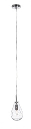 [B0827340] Lampadario 1 luce D.15x120h trasparente argento