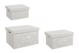 [B0210552] Scatola lovers rett grigio 30x19x16h, 36x25x20h, 42x31x24h