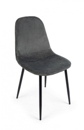[B0733177] 4x Sedia in velluto grigio scuro 52,5x42,5x90