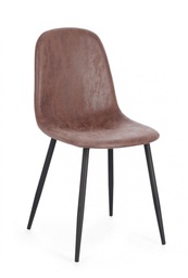 [B0733232] 4x Sedia in ecopelle cognac 52,5x42,5x90