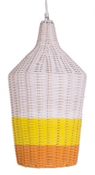 [B0827928] 2x Lampadario rattan giallo-arancio D.25x49h