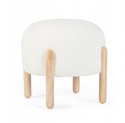 [B0721650] Sgabello Dayla bianco D.45x38h in bouclé