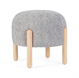 [B0721654] Sgabello grigio chiaro D.45x38h in bouclé