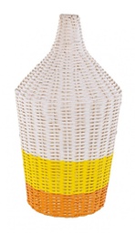 [B0827931] 2x Lampada tavolo rattan giallo-arancio D.28x47,5h