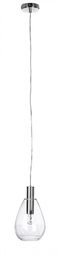 [B0827348] Lampadario 1 luce trasparente argento D.18,5x130h