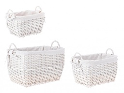 [B0415527] Cesta 32x28x21h, 41x33x26h, 52x40x32h bianco