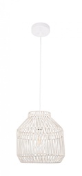 [B0827941] 4x Lampadario bianco D.28.5x29.5h in fibre naturali