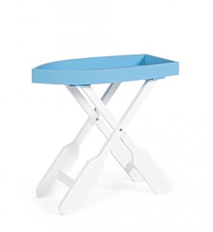 [B0742688] Tavolo pieghevole bianco-azzurro 60x30x56h