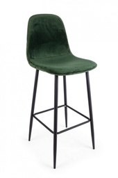 [B0733227] 2x Sgabello bar velluto verde scuro 46x39x103
