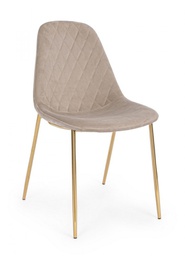 [B0733309] 4x Sedia in velluto tortora 48x55x85h