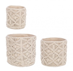 [B0187044] Cesta charan macramè avorio D.20x20h, D.25x25h, D.30x30h