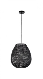 [B0828013] Lampadario Zambia nero D.38x42h in metallo