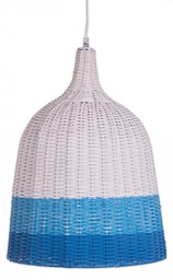 [B0827929] 2x Lampadario sky rattan blu-azzurro D.37x52h