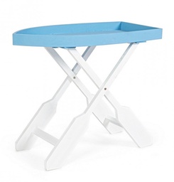 [B0742689] Tavolo pieghevole bianco-azzurro 76x40x66h