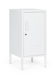 [B0746916] Comodino bianco 40x35x76h in acciaio