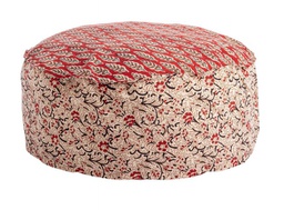 [B0463904] Pouf rosso a fiori 65x65x25 cm