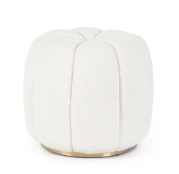 [B0721638] Pouff bianco D.44 x 39h in tessuto