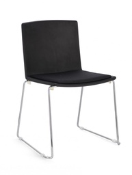 [B0733443] 4x Sedia cromo/nero 43.5x50x79x46