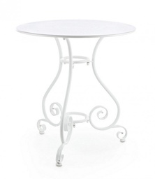 [B0802382] Tavolo Etienne bianco D.70 x 72h in metallo