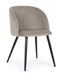 [B0734287] 2x Sedia queen velluto tortora 53x57x81,5