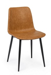 [B0734313] 2x Sedia cuoio vintage 44x50x80h