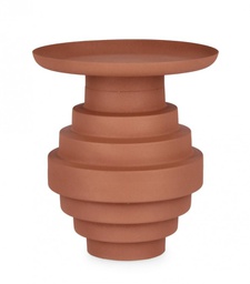 [B0747133] Tavolino Amba terracotta D.35.5 x 40h in acciaio