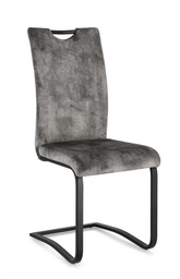 [B0731252] 4x Sedia velluto grigio 42x56x102x48
