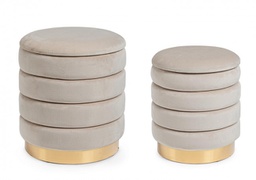 [B0720594] Pouf contenitore darina beige D.36x38h, D.40x44h