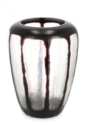 [B0200233] Vaso trasparente nero D.28x35h in vetro