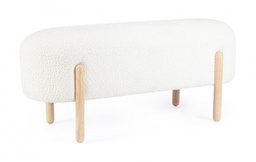 [B0721655] Panca dayla bianco 108x41.5x48 in bouclé