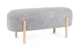 [B0721659] Panca grigia chiaro 108x41.5x48 in bouclé