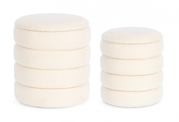 [B0721628] Pouf bianco boucle D.33.5x38.5h e D.40x44.5h