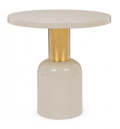 [B0746703] Tavolino crema D.50.5 x 51h in acciaio