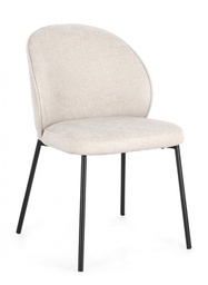 [B0730127] 2x Sedia nero/beige 54x60x83h 48.5h1 in tessuto