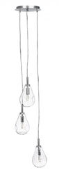 [B0827344] Lampadario 3 luci D.35x150h trasparente-argento
