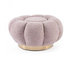 [B0743880] Pouff floreale rosa antico D.65x35h