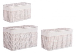 [B0402414] Set di oggetti homely rett bianchi 56x30x33h, 61x36x38h, 66x41x43h
