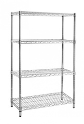 [B0721084] Libreria 75x35x120h in acciaio cromo lux