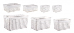 [B0415539] Set di contenitori bianchi 19x15x14h, 37x25x16h, 43x31x18h, 50x33x34h, 60x39x39h, 72x45x44h