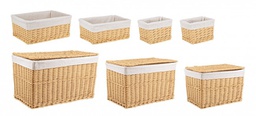 [B0415540] Set di contenitori beige 19x15x14h, 37x25x16h, 43x31x18h, 50x33x34h, 60x39x39h, 72x45x44h