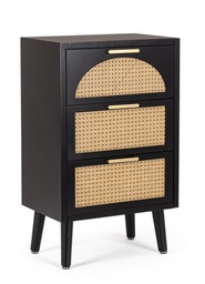 [B0748606] Cassettiera nera 45x30x73 in legno