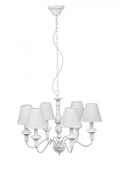[B0827326] Lampadario 6 luci bianco D.62x44.5h