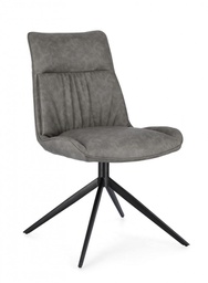[B0731260] 2x Sedia grigia ecopelle 50x64x86x49