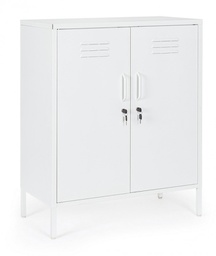 [B0746911] Credenza bianca 40x80x101,5h in acciaio