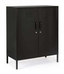 [B0746912] Credenza nera in acciaio 40x80x101,5h