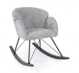 [B0743874] Poltrona dondolo grigio chiaro 86x62x72