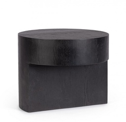 [B0747101] Tavolino nero in legno D.50 x 40h