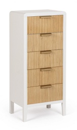 [B0748600] Cassettiera bianco-naturale 40x30x92 cm